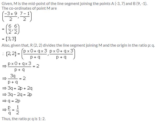 Selina Concise Mathematics Class 10 ICSE Solutions Section and Mid-Point Formula - 81