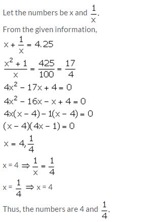 Selina Concise Mathematics Class 10 ICSE Solutions Solving Simple Problems (Based on Quadratic Equations) - 1