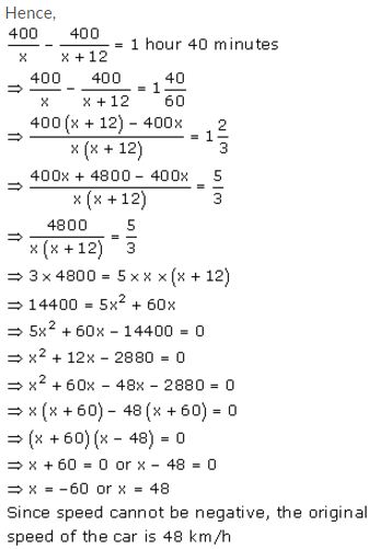 Selina Concise Mathematics Class 10 ICSE Solutions Solving Simple Problems (Based on Quadratic Equations) - 22