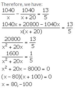 Selina Concise Mathematics Class 10 ICSE Solutions Solving Simple Problems (Based on Quadratic Equations) - 27