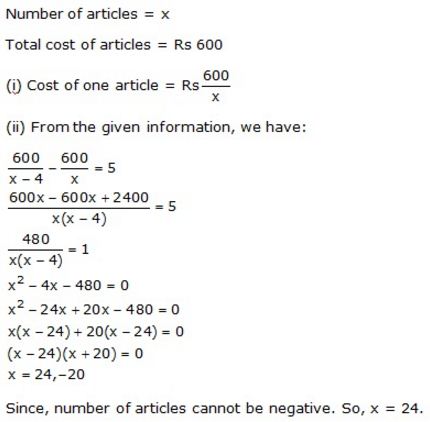 Selina Concise Mathematics Class 10 ICSE Solutions Solving Simple Problems (Based on Quadratic Equations) - 39