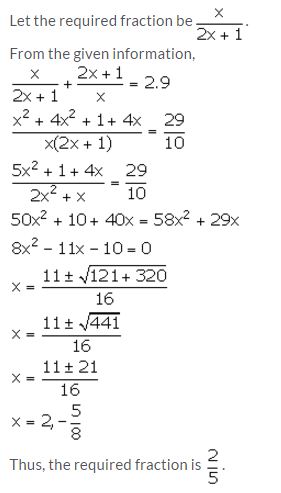 Selina Concise Mathematics Class 10 ICSE Solutions Solving Simple Problems (Based on Quadratic Equations) - 4