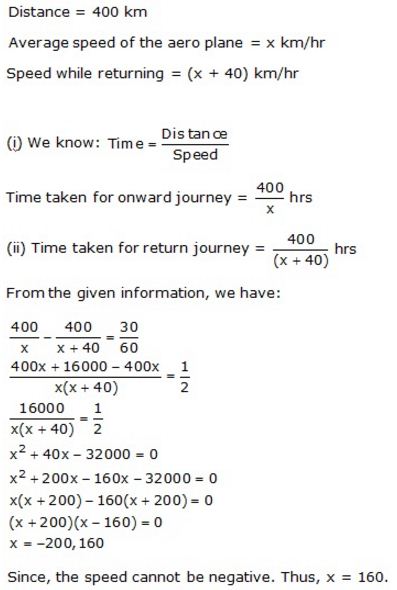 Selina Concise Mathematics Class 10 ICSE Solutions Solving Simple Problems (Based on Quadratic Equations) - 41