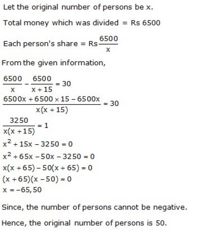 Selina Concise Mathematics Class 10 ICSE Solutions Solving Simple Problems (Based on Quadratic Equations) - 42