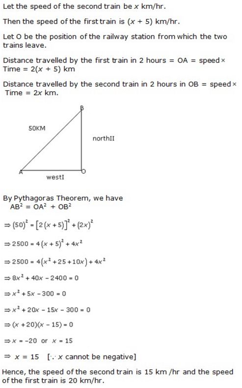 Selina Concise Mathematics Class 10 ICSE Solutions Solving Simple Problems (Based on Quadratic Equations) - 44