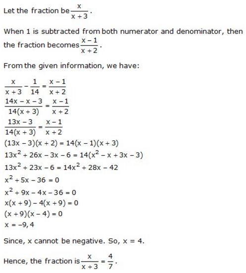 Selina Concise Mathematics Class 10 ICSE Solutions Solving Simple Problems (Based on Quadratic Equations) - 46