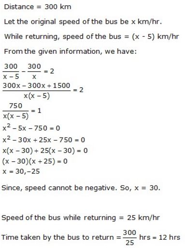 Selina Concise Mathematics Class 10 ICSE Solutions Solving Simple Problems (Based on Quadratic Equations) - 47