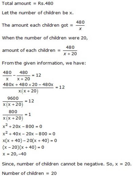 Selina Concise Mathematics Class 10 ICSE Solutions Solving Simple Problems (Based on Quadratic Equations) - 48