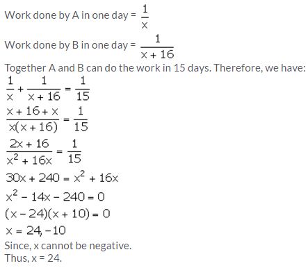 Selina Concise Mathematics Class 10 ICSE Solutions Solving Simple Problems (Based on Quadratic Equations) - 5