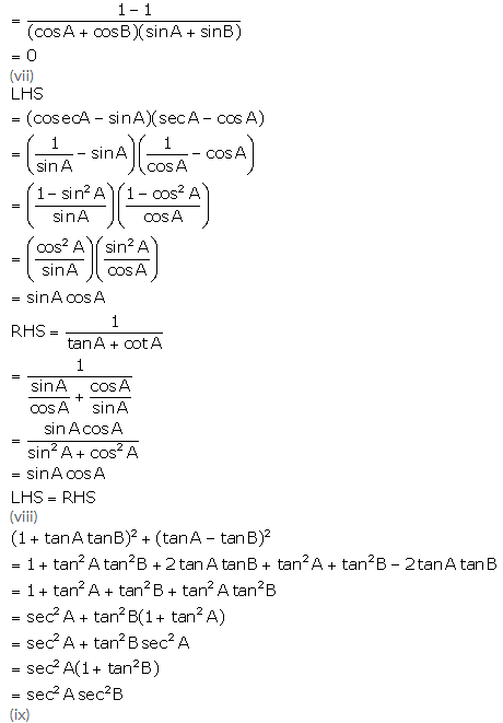 Selina Concise Mathematics Class 10 ICSE Solutions Trigonometrical Identities image - 100