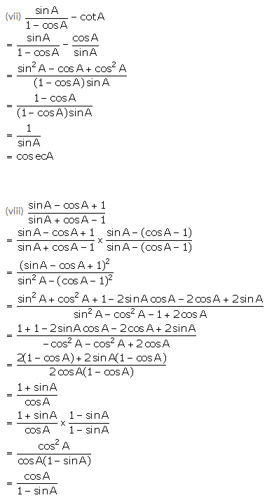 Selina Concise Mathematics Class 10 ICSE Solutions Trigonometrical Identities image - 155