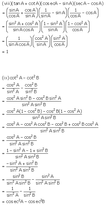 Selina Concise Mathematics Class 10 ICSE Solutions Trigonometrical Identities image - 185