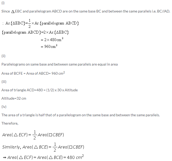 Selina Concise Mathematics Class 9 ICSE Solutions Area Theorems [Proof and Use] image -12