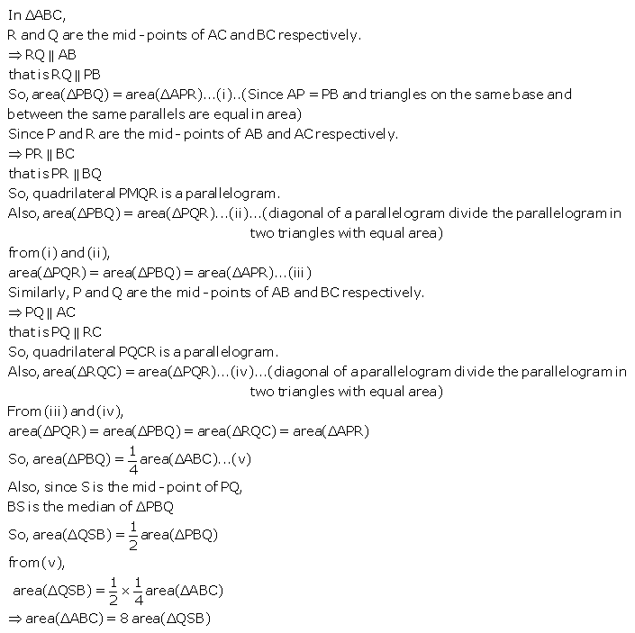 Selina Concise Mathematics Class 9 ICSE Solutions Area Theorems [Proof and Use] image -26