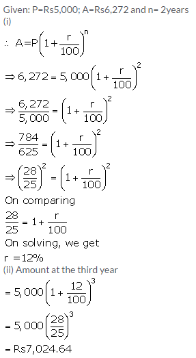 Selina Concise Mathematics Class 9 ICSE Solutions Compound Interest (Using Formula) 12