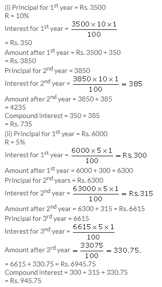 Selina Concise Mathematics Class 9 ICSE Solutions Compound Interest (Without using formula) 1