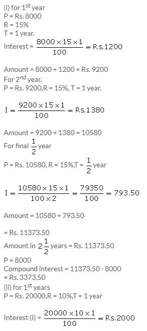 Selina Concise Mathematics Class 9 ICSE Solutions Compound Interest (Without using formula) 2