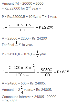 Selina Concise Mathematics Class 9 ICSE Solutions Compound Interest (Without using formula) 3