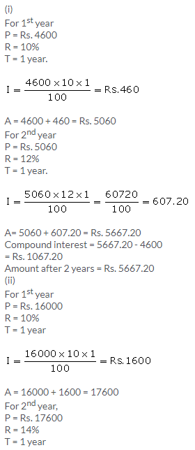 Selina Concise Mathematics Class 9 ICSE Solutions Compound Interest (Without using formula) 4