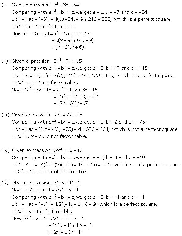 Selina Concise Mathematics Class 9 ICSE Solutions Factorisation 36