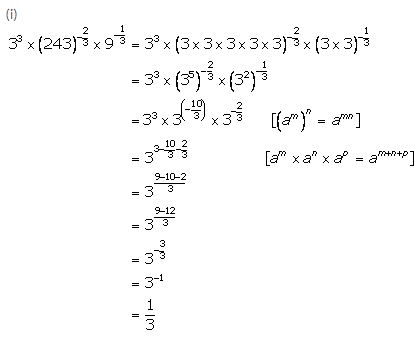 Selina Concise Mathematics Class 9 ICSE Solutions Indices (Exponents) 1