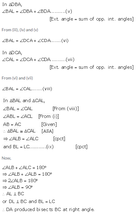 Selina Concise Mathematics Class 9 ICSE Solutions Isosceles Triangles 30