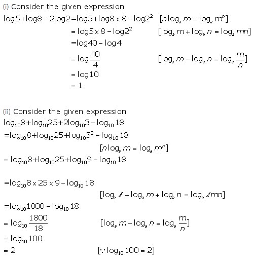 Selina Concise Mathematics Class 9 ICSE Solutions Logarithms 20