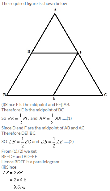 Selina Concise Mathematics Class 9 ICSE Solutions Mid-point and Its Converse [ Including Intercept Theorem] 14