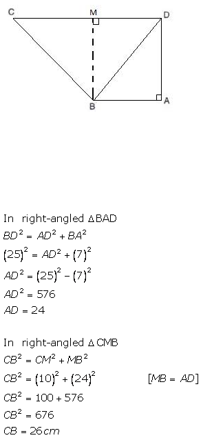 Selina Concise Mathematics Class 9 ICSE Solutions Pythagoras Theorem [Proof and Simple Applications with Converse image - 10