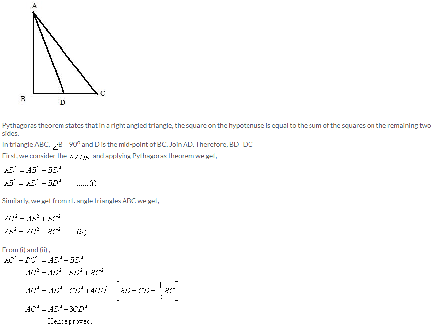 Selina Concise Mathematics Class 9 ICSE Solutions Pythagoras Theorem [Proof and Simple Applications with Converse image - 22