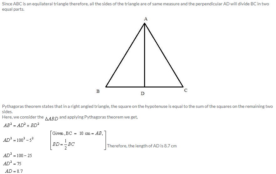 Selina Concise Mathematics Class 9 ICSE Solutions Pythagoras Theorem [Proof and Simple Applications with Converse image - 5