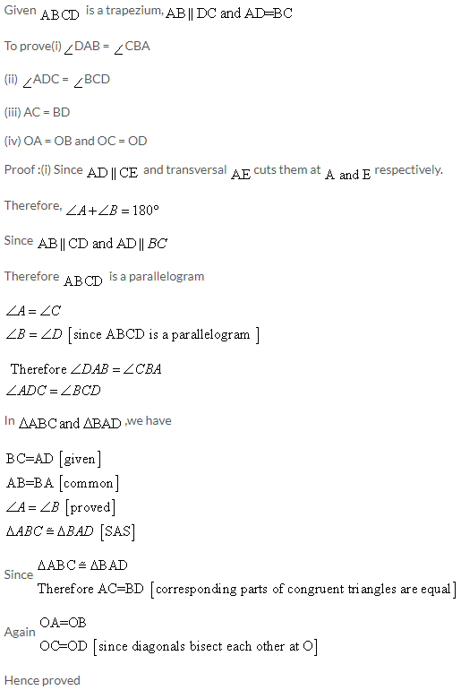 Selina Concise Mathematics Class 9 ICSE Solutions Rectilinear Figures [Quadrilaterals Parallelogram, Rectangle, Rhombus, Square and Trapezium] image - 43