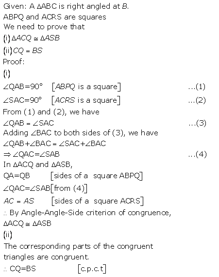 Selina Concise Mathematics Class 9 ICSE Solutions Triangles [Congruency in Triangles] 30