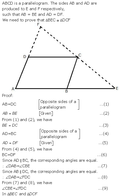 Selina Concise Mathematics Class 9 ICSE Solutions Triangles [Congruency in Triangles] 35