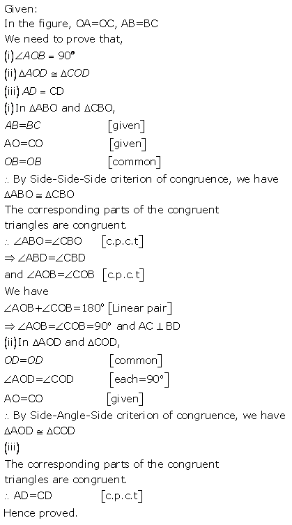 Selina Concise Mathematics Class 9 ICSE Solutions Triangles [Congruency in Triangles] 39