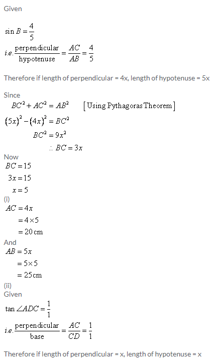 Selina Concise Mathematics Class 9 ICSE Solutions Trigonometrical Ratios image - 49