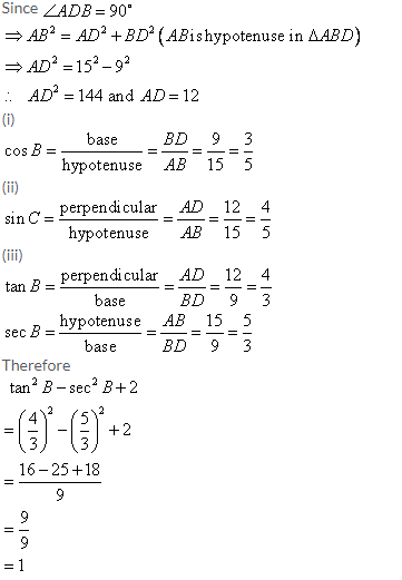 Selina Concise Mathematics Class 9 ICSE Solutions Trigonometrical Ratios image - 66