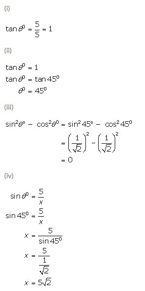 Selina Concise Mathematics Class 9 ICSE Solutions Trigonometrical Ratios of Standard Angles image - 33