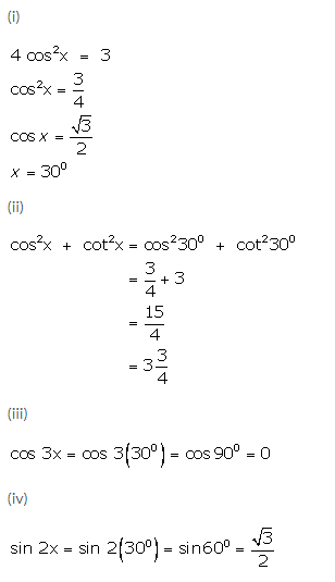 Selina Concise Mathematics Class 9 ICSE Solutions Trigonometrical Ratios of Standard Angles image - 40