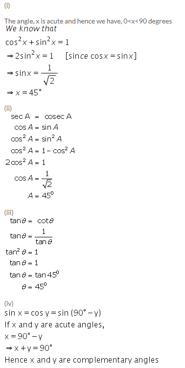 Selina Concise Mathematics Class 9 ICSE Solutions Trigonometrical Ratios of Standard Angles image - 8