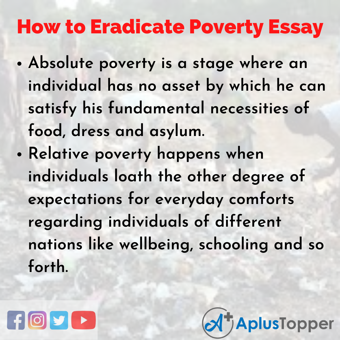 Short Essay on How to Eradicate Poverty