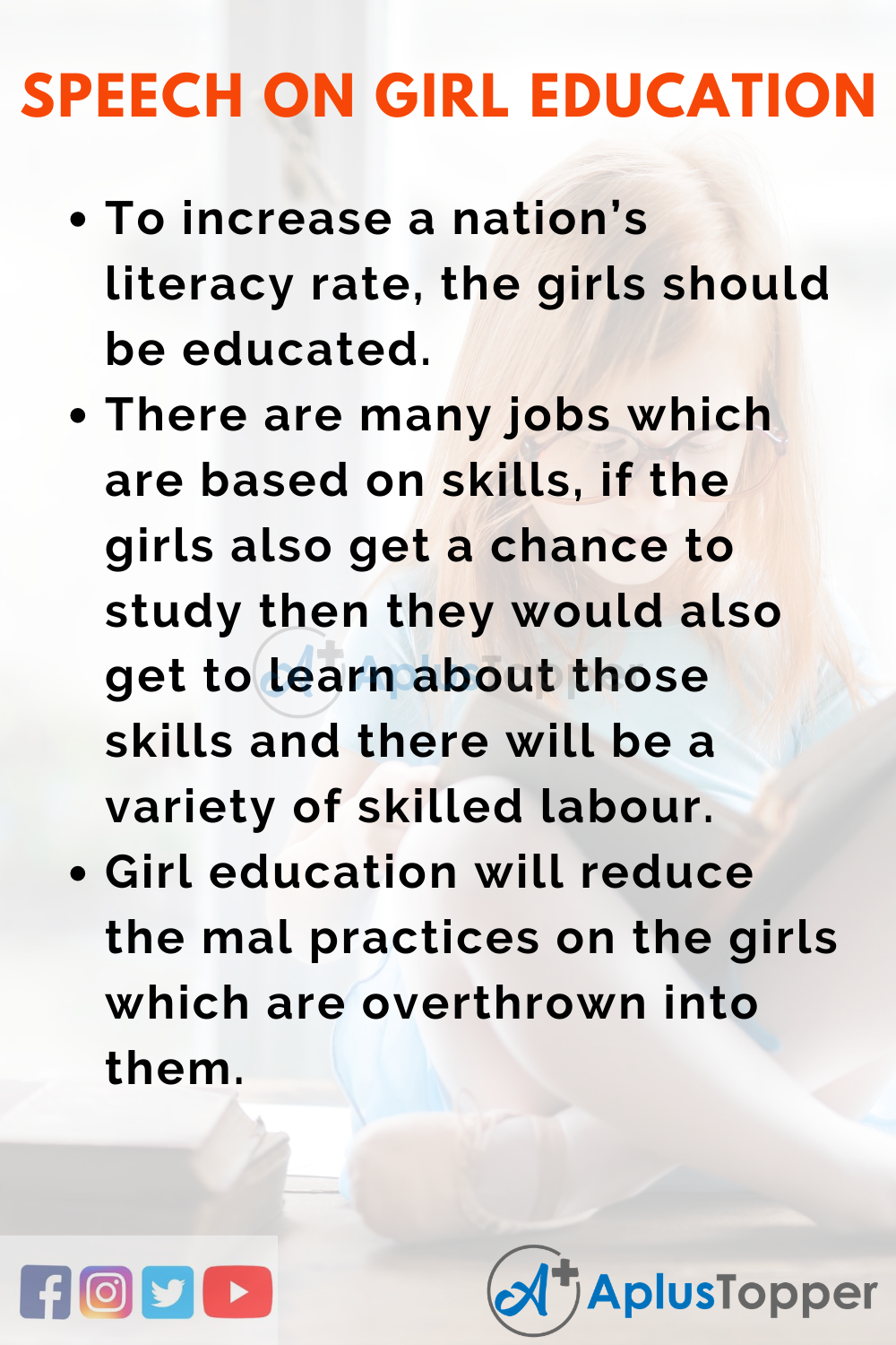 Short Speech On Girl Education 150 Words In English