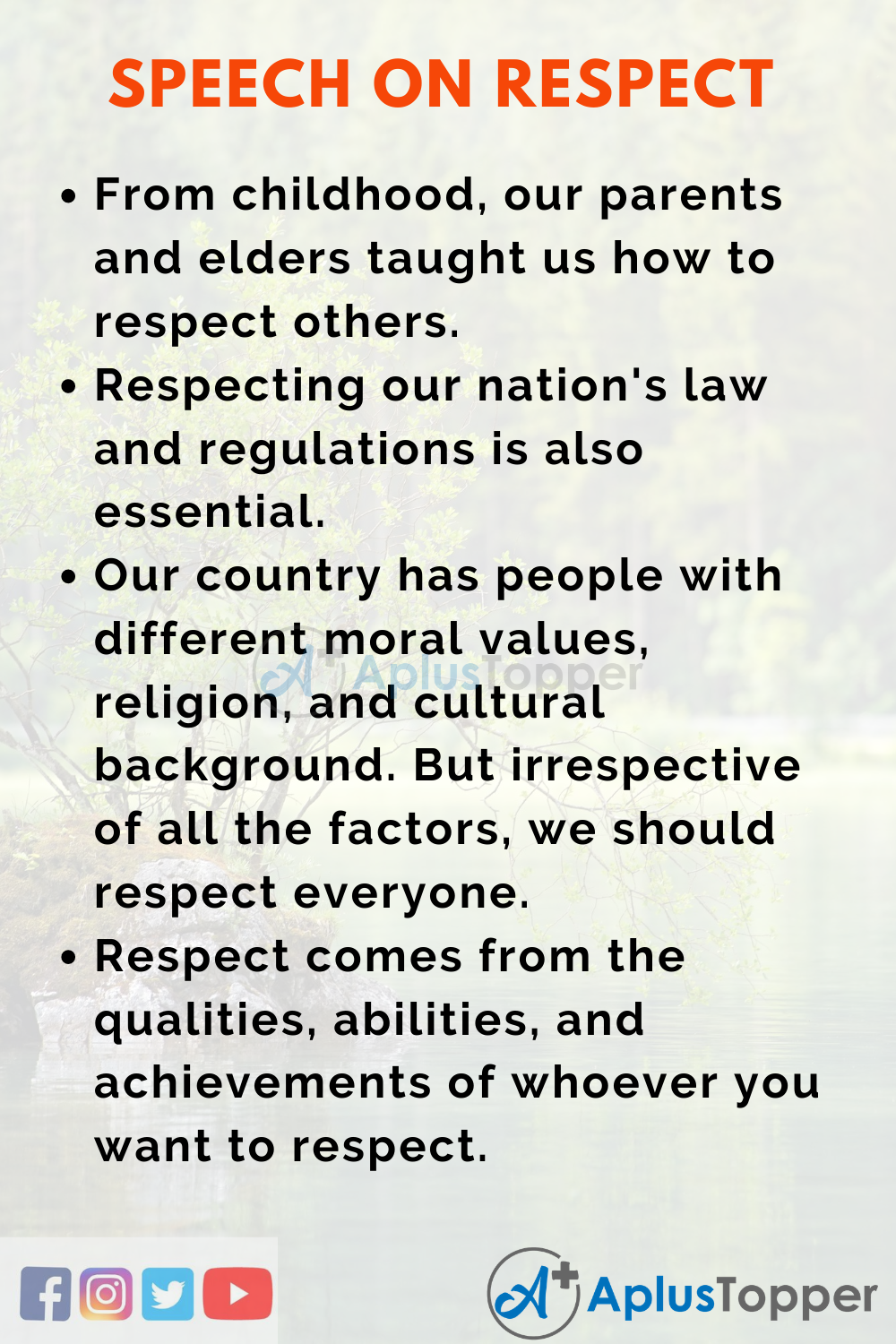 Short Speech On Respect 150 Words In English 