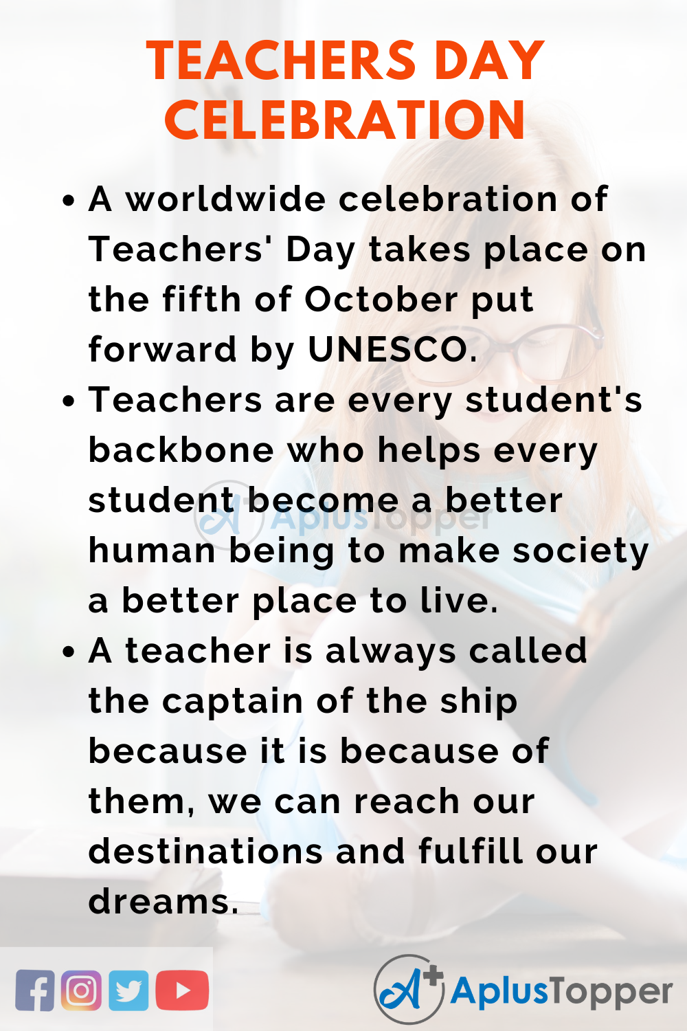 Short Speech On Teachers’ Day Celebration 150 Words In English