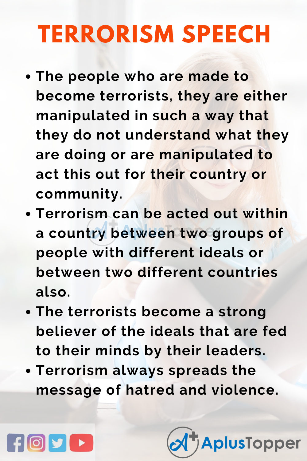 Short Speech On Terrorism 150 Words In English