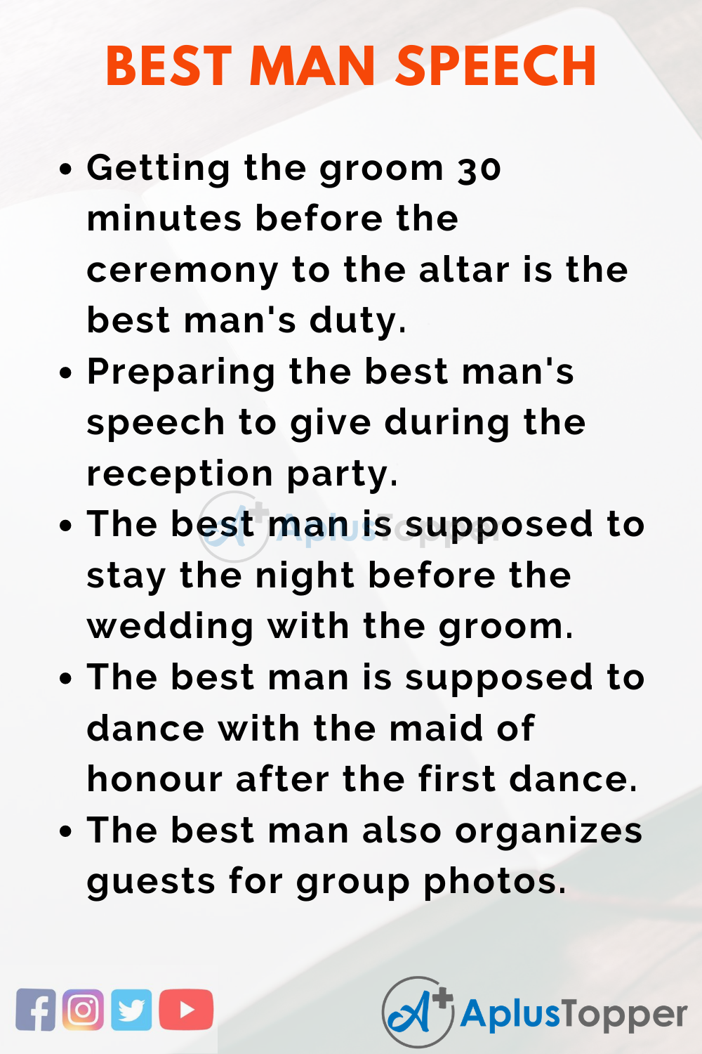 Short Speech on Best Man 150 Words In English