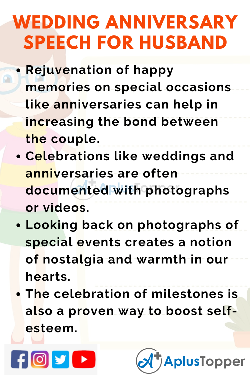 Short Wedding Anniversary Speech for Husband Of 150 Words In English 