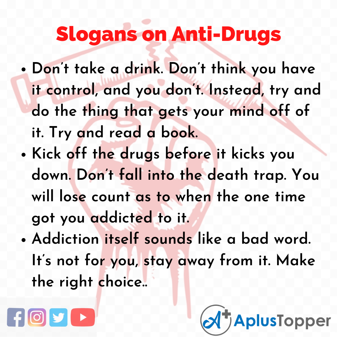 Slogans on Anti-Drugs in English