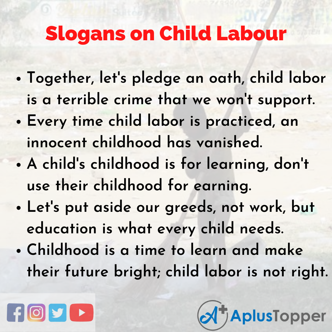 Slogans on Child Labour in English