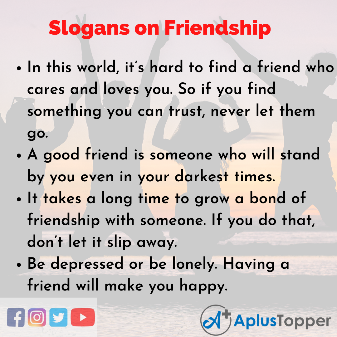 Slogans on Friendship in English